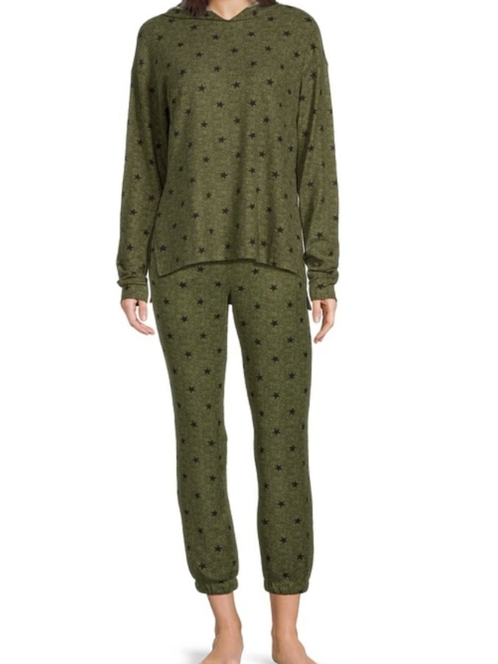 Jasmine & Ginger Heart Print Brushed Knit Lounge Set